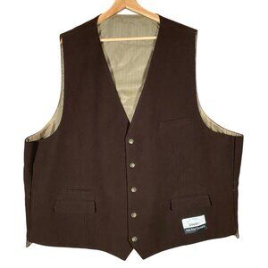 Vintage Jean Paul Germain Waistcoat Mens 4X Brown Cotton Suit Vest Western